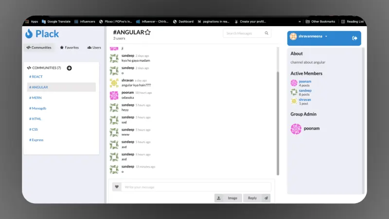 Plack Chat screenshot